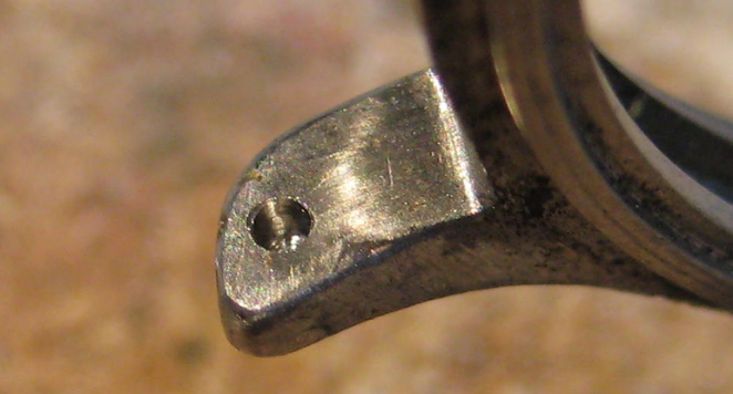 close up of silver watch lug